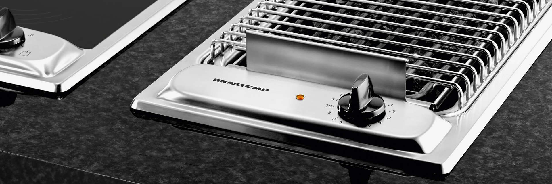 Cooktop 2 bocas elétrico dominó Brastemp Inox