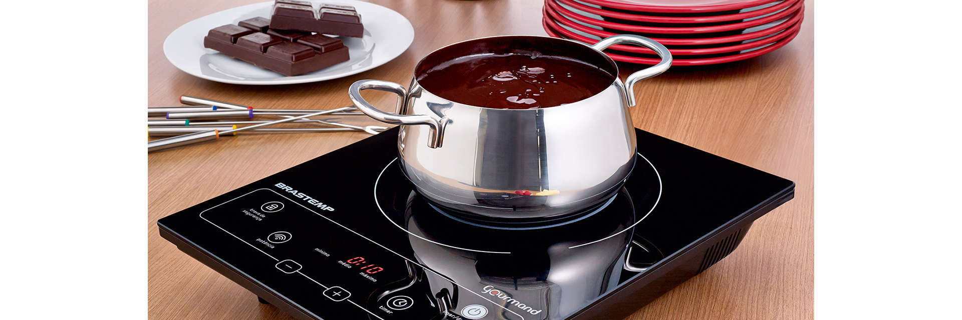 Cooktop 1 boca de indução Brastemp Gourmand portátil