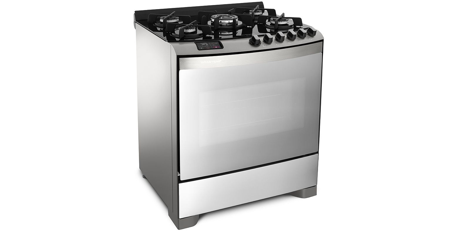 Fogão Brastemp 5 bocas com mesa de vidro
