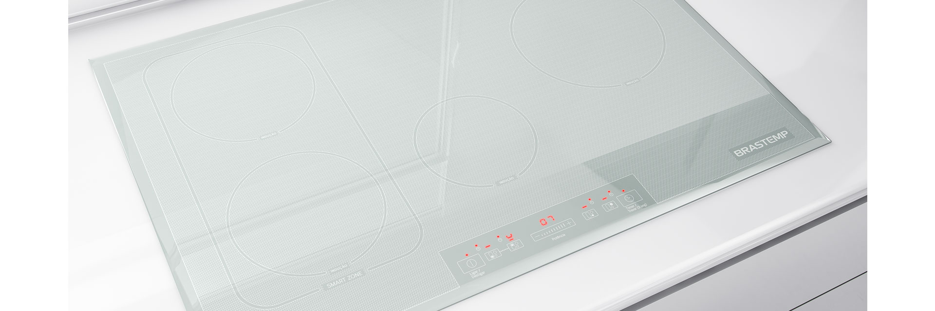 Cooktop de Indução Brastemp 4 bocas Vitreous Branco