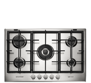 Fogão Cooktop 5 Bocas Inox 75cm Gourmand Brastemp - Cooktop Brastemp BDK75DR