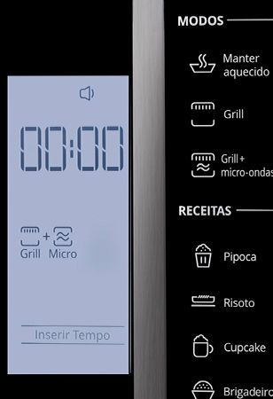 Função Grill<br>+ Micro-ondas