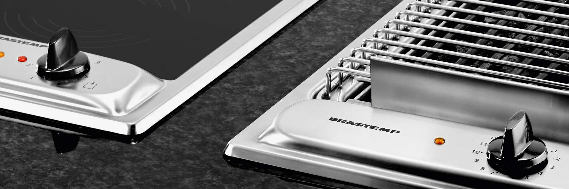 Cooktop 2 bocas elétrico dominó Brastemp Inox