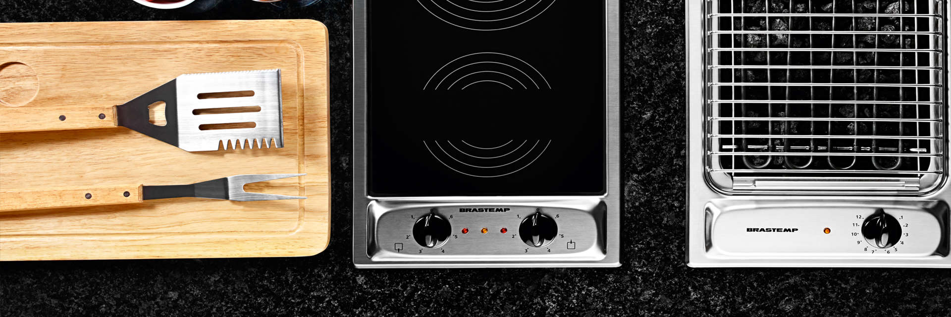 Cooktop 2 bocas elétrico dominó Brastemp Inox