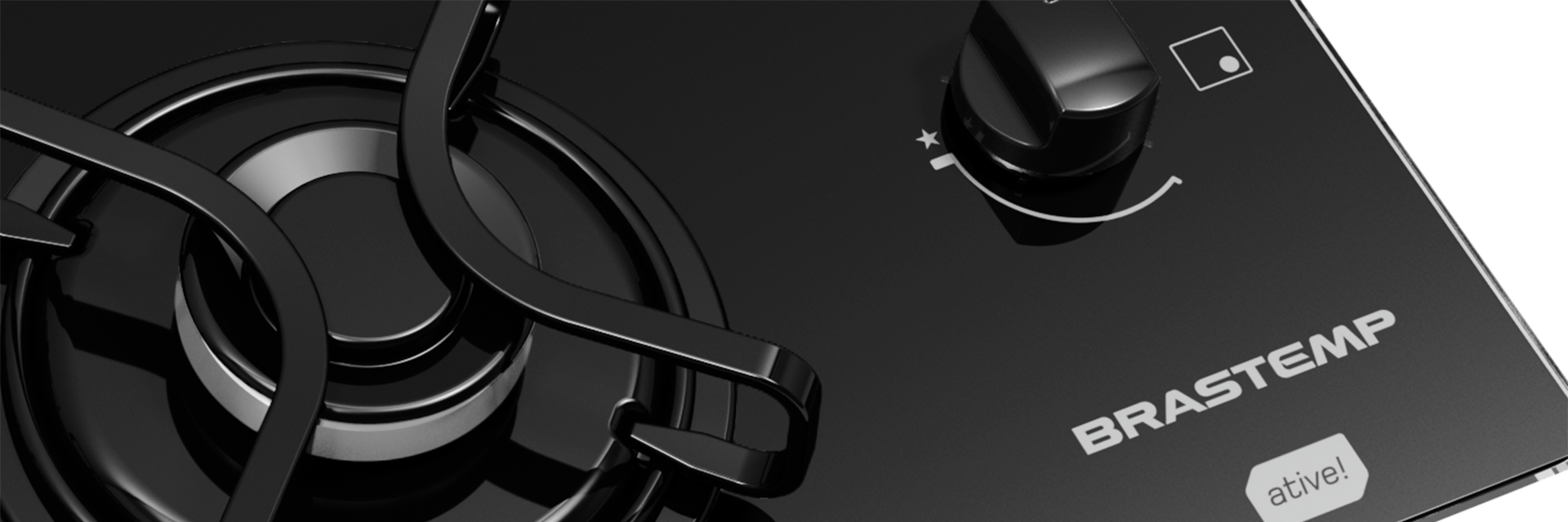 Cooktop 4 bocas Brastemp com grades piatina