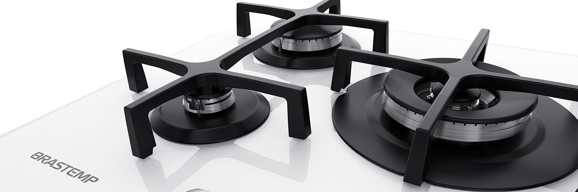 Cooktop a Gás Brastemp 5 Bocas Vitreous Branco